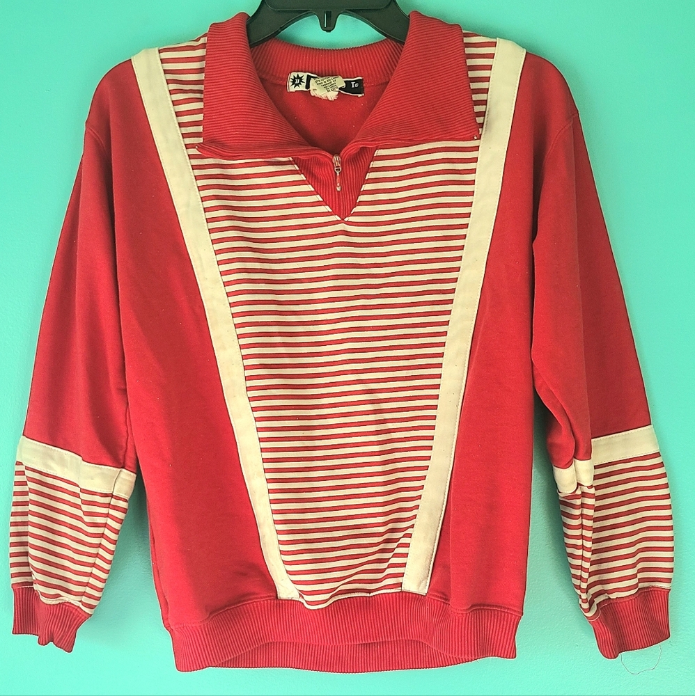Vintage 80s collared red pullover
